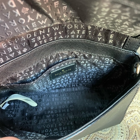Kate Spade Laurel Way Mini Alisanne Crossbody Bag Black Saffiano Leather - Picture 11 of 15